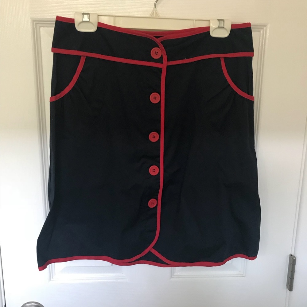 Navy blue and red skirt